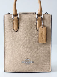 Coach pebble leather mini tote bag