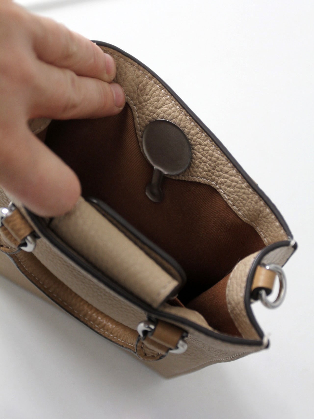 Coach pebble leather mini tote bag