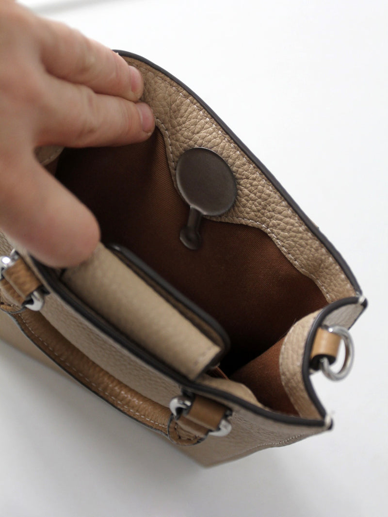 Coach pebble leather mini tote bag