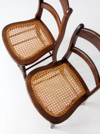 antique cane seat dining chairs pair