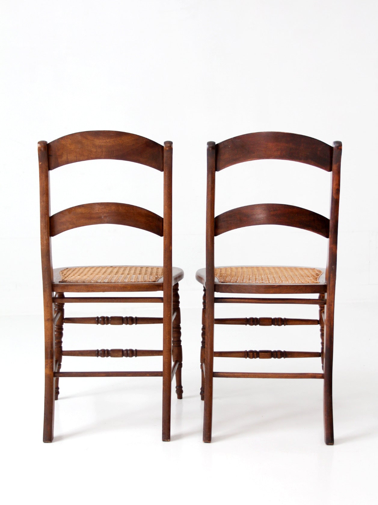 antique cane seat dining chairs pair