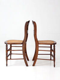 antique cane seat dining chairs pair