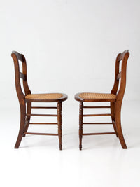 antique cane seat dining chairs pair