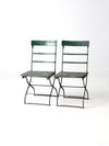 antique wrought iron folding chairs pair