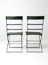 antique wrought iron folding chairs pair