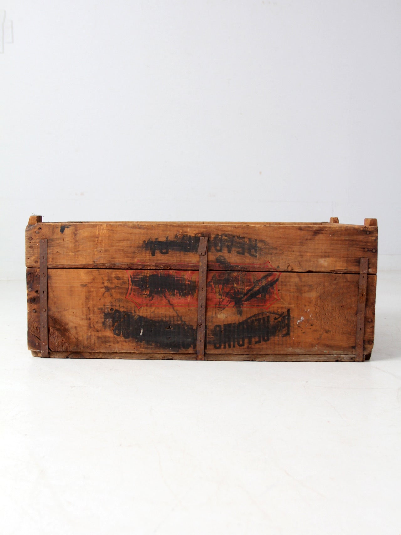 antique Reading Hardware Co wood crate