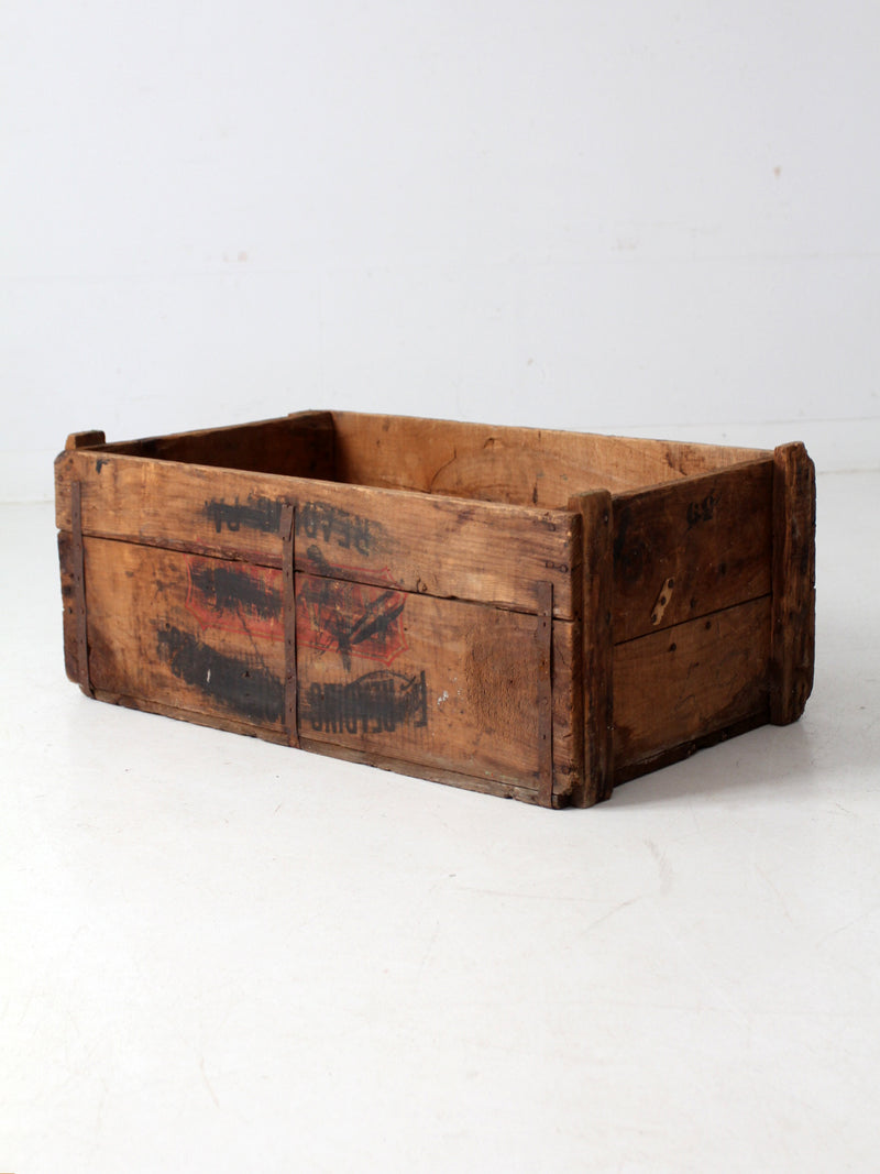 antique Reading Hardware Co wood crate