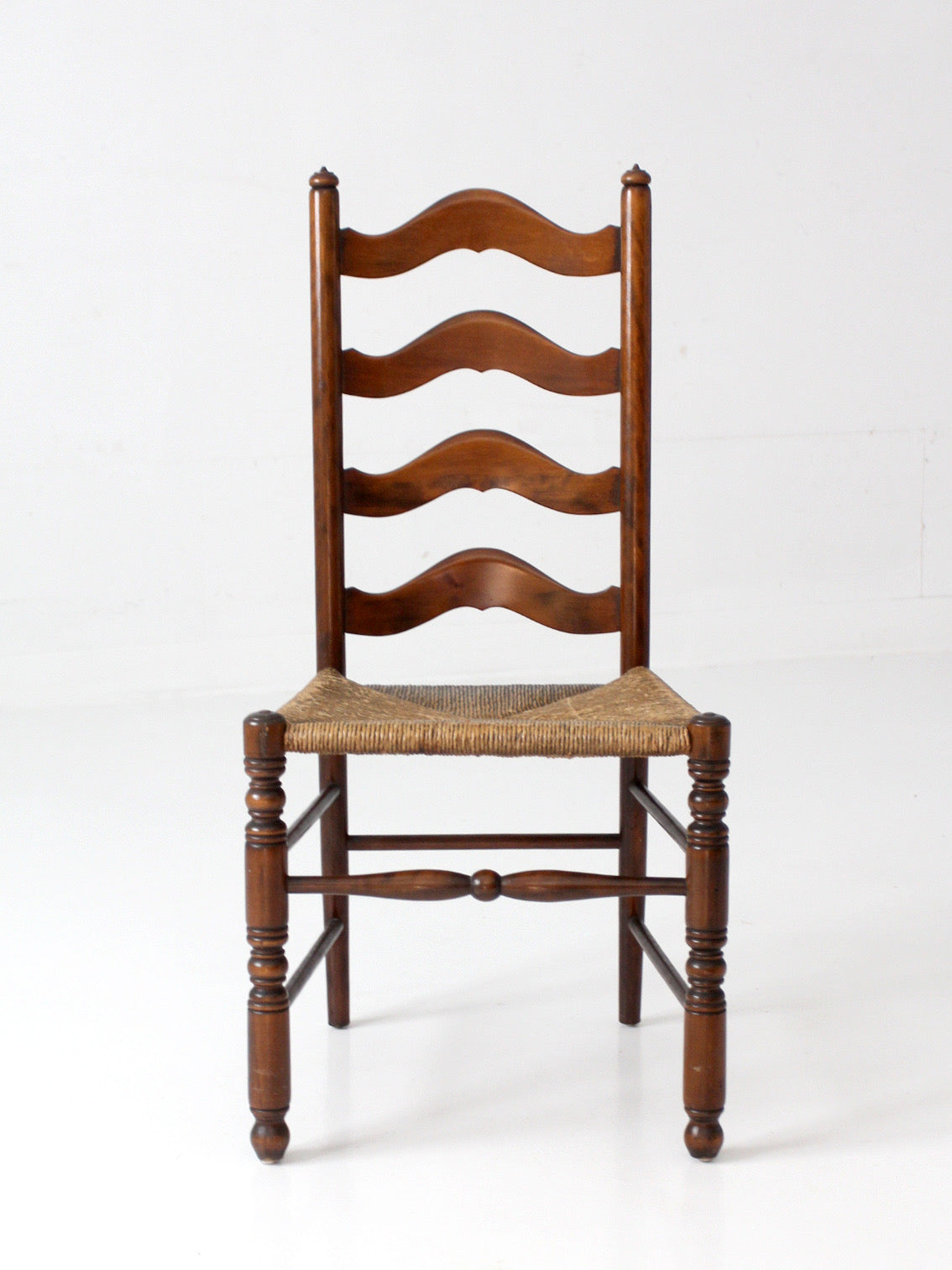 vintage French Provincial ladderback rush seat chair