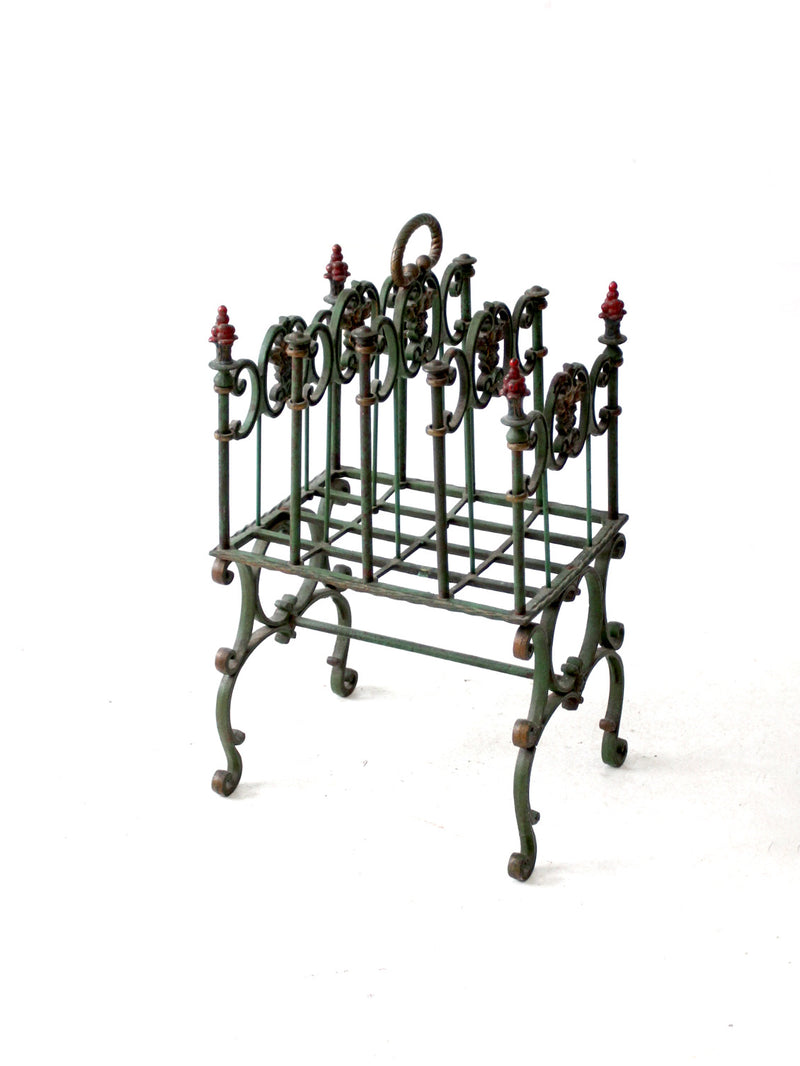antique cast iron magazine rack
