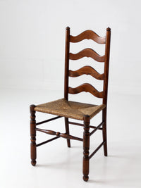 vintage French Provincial ladderback rush seat chair
