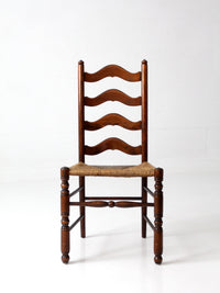 vintage French Provincial ladderback rush seat chair