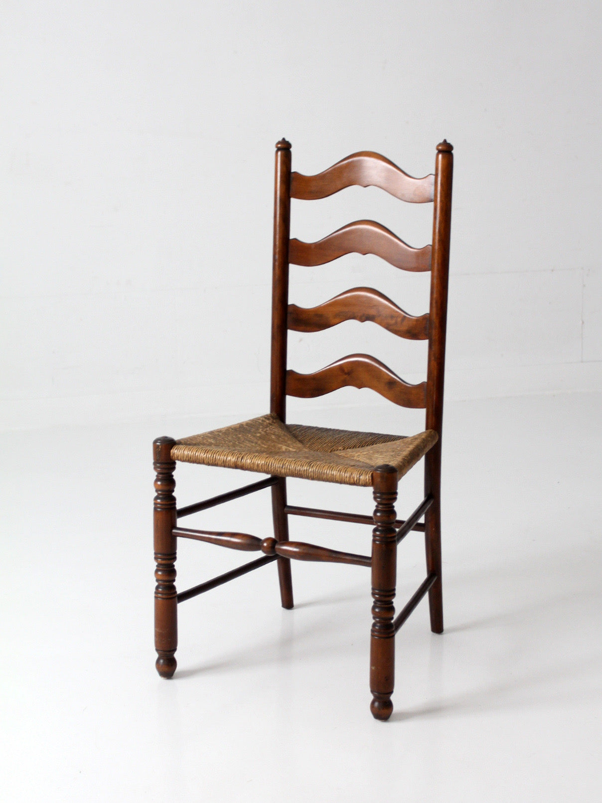 vintage French Provincial ladderback rush seat chair
