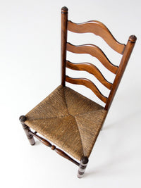 vintage French Provincial ladderback rush seat chair