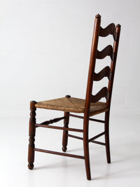 vintage French Provincial ladderback rush seat chair