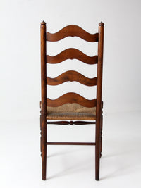 vintage French Provincial ladderback rush seat chair