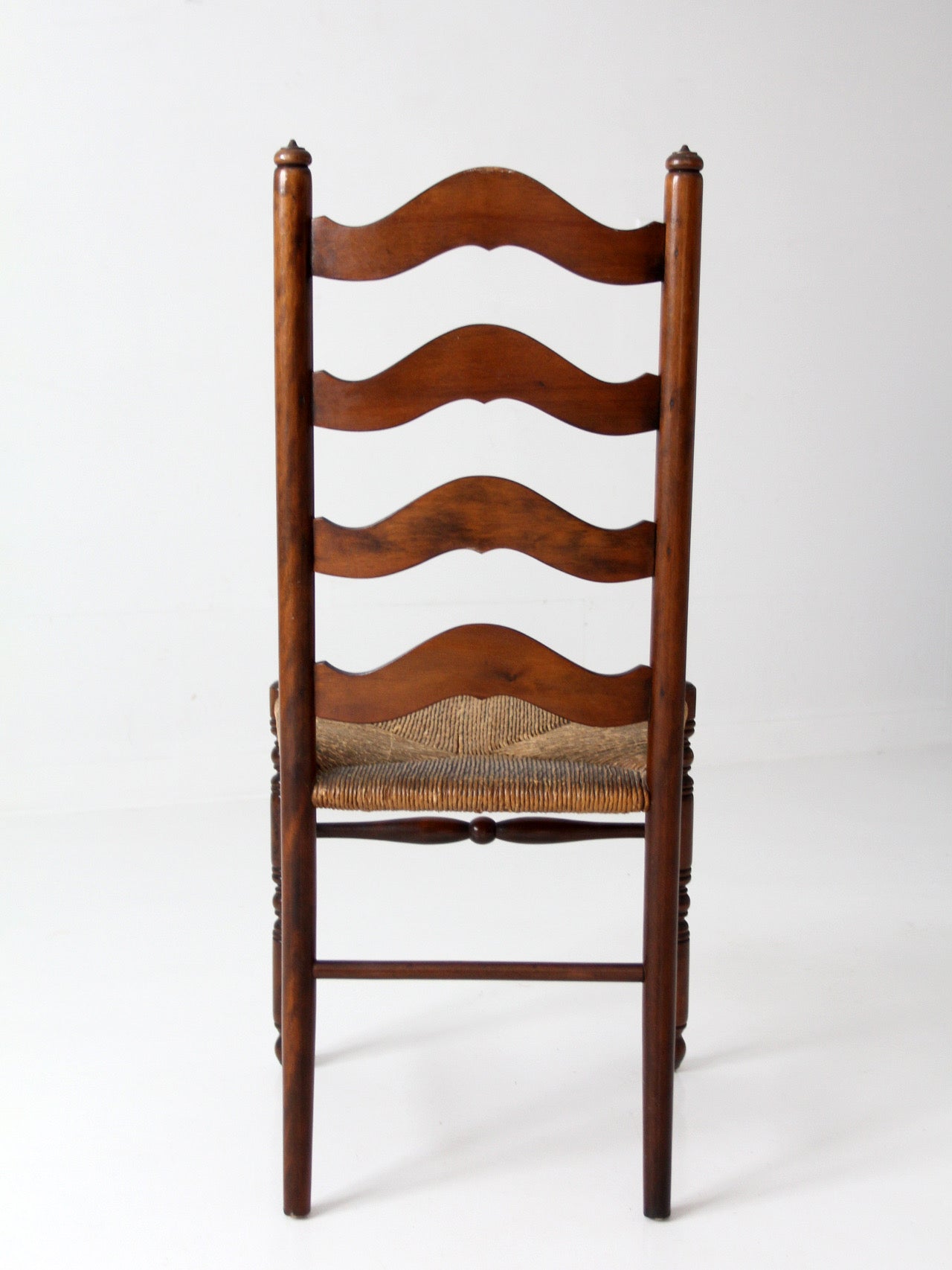 vintage French Provincial ladderback rush seat chair