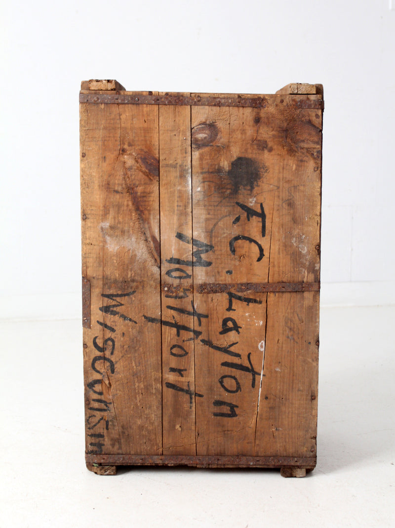 antique Reading Hardware Co wood crate