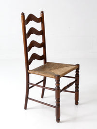 vintage French Provincial ladderback rush seat chair