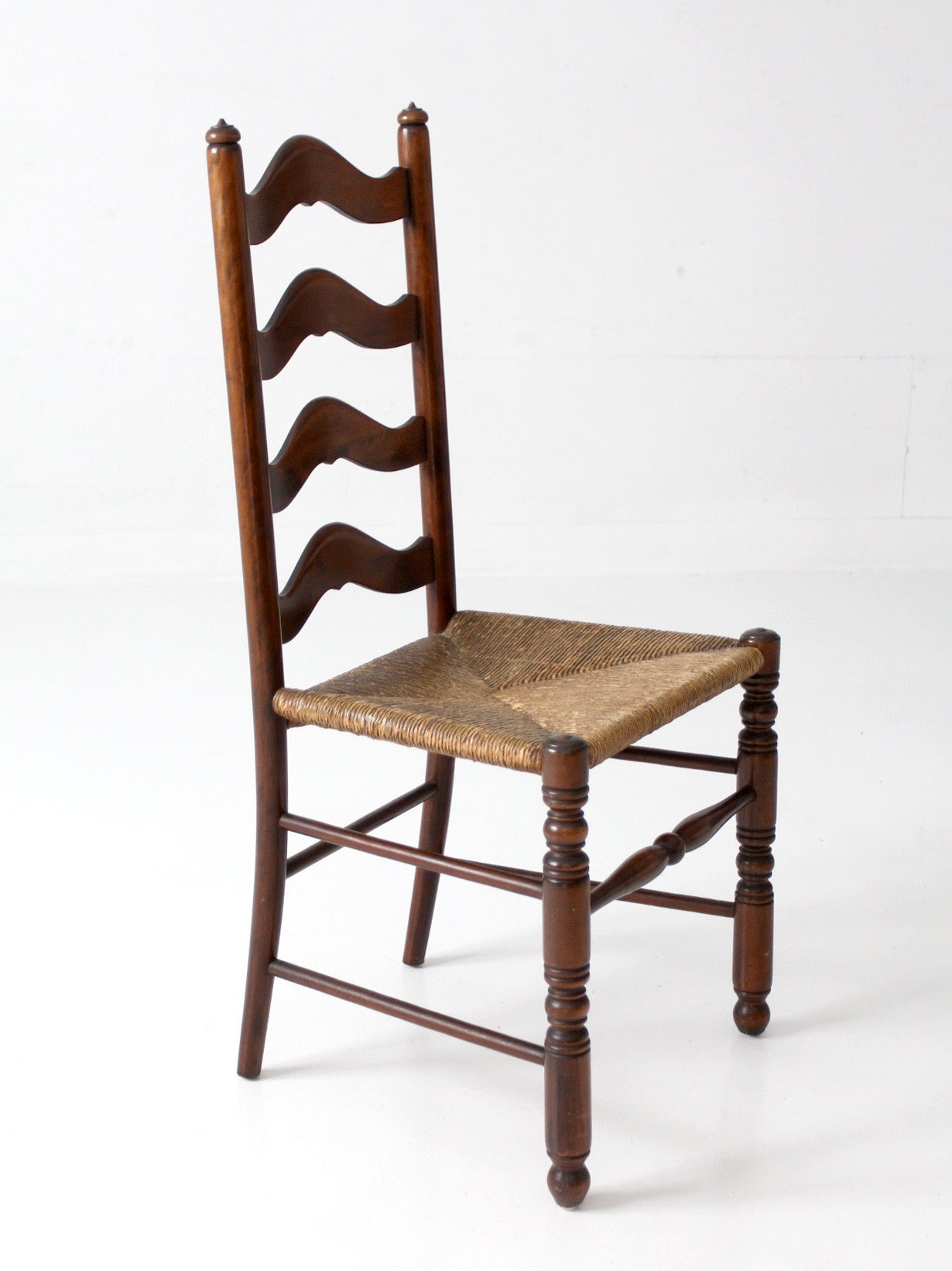 vintage French Provincial ladderback rush seat chair