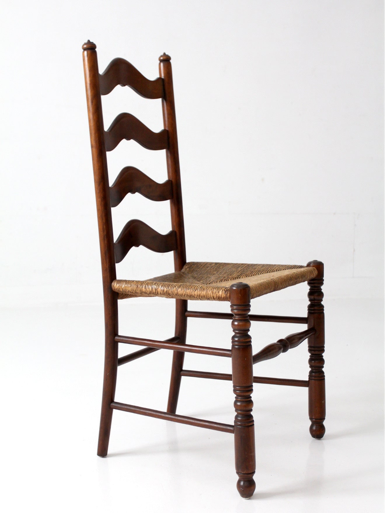 vintage French Provincial ladderback rush seat chair