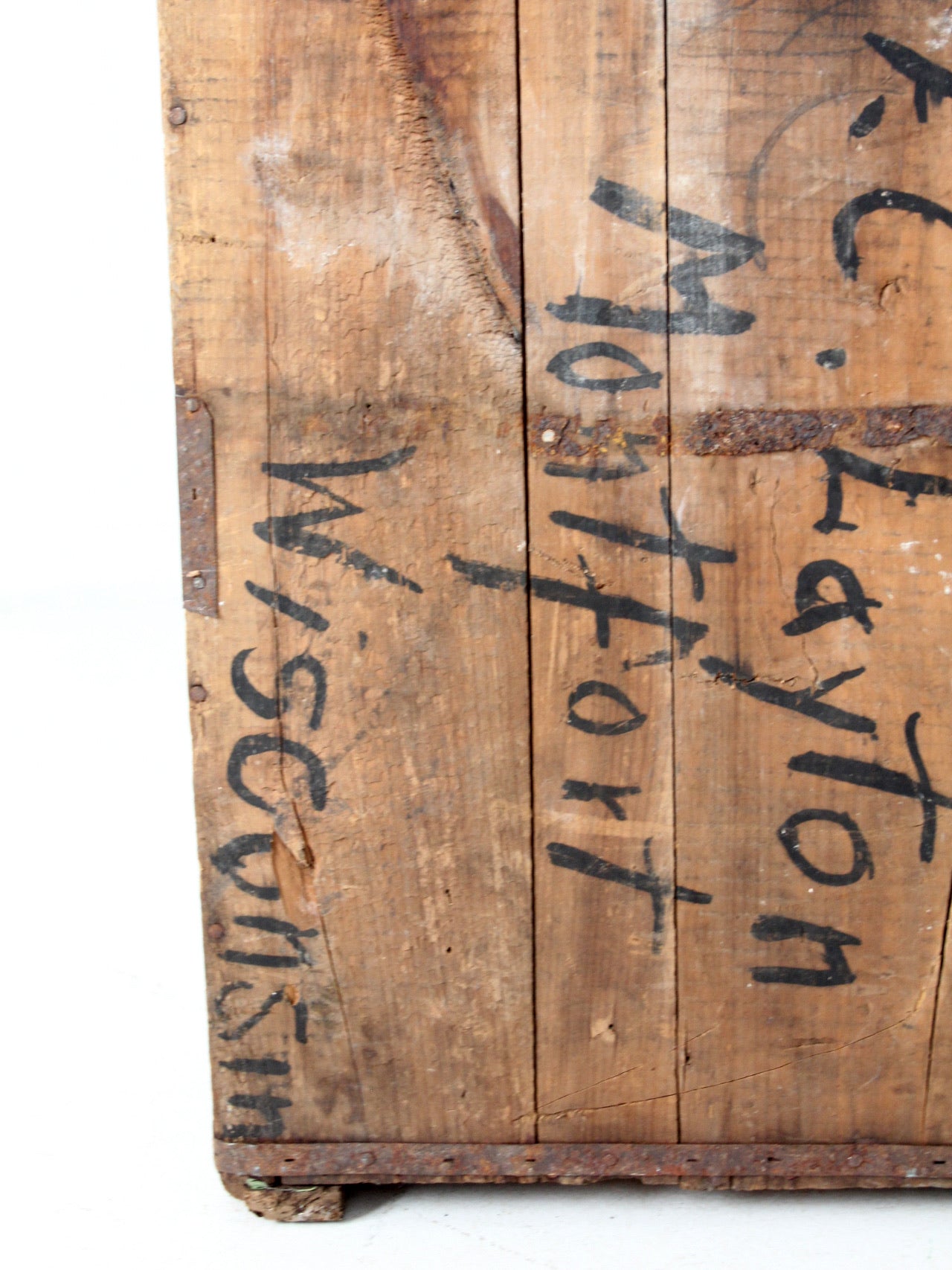 antique Reading Hardware Co wood crate