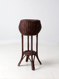 vintage wicker plant stand