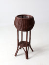vintage wicker plant stand