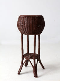 vintage wicker plant stand