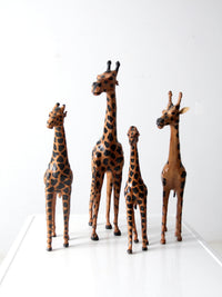 vintage leather giraffe figurines collection