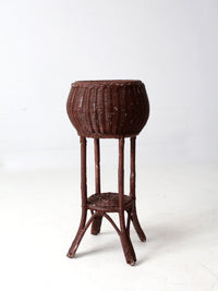 vintage wicker plant stand
