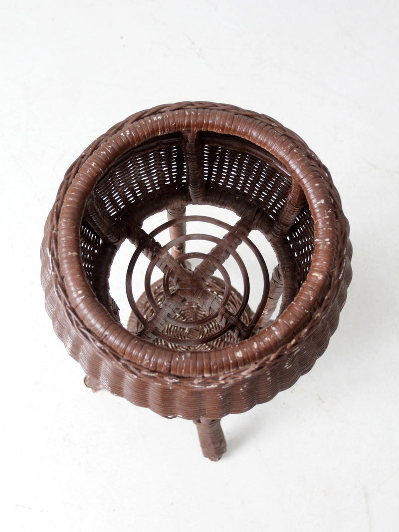 vintage wicker plant stand