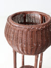 vintage wicker plant stand