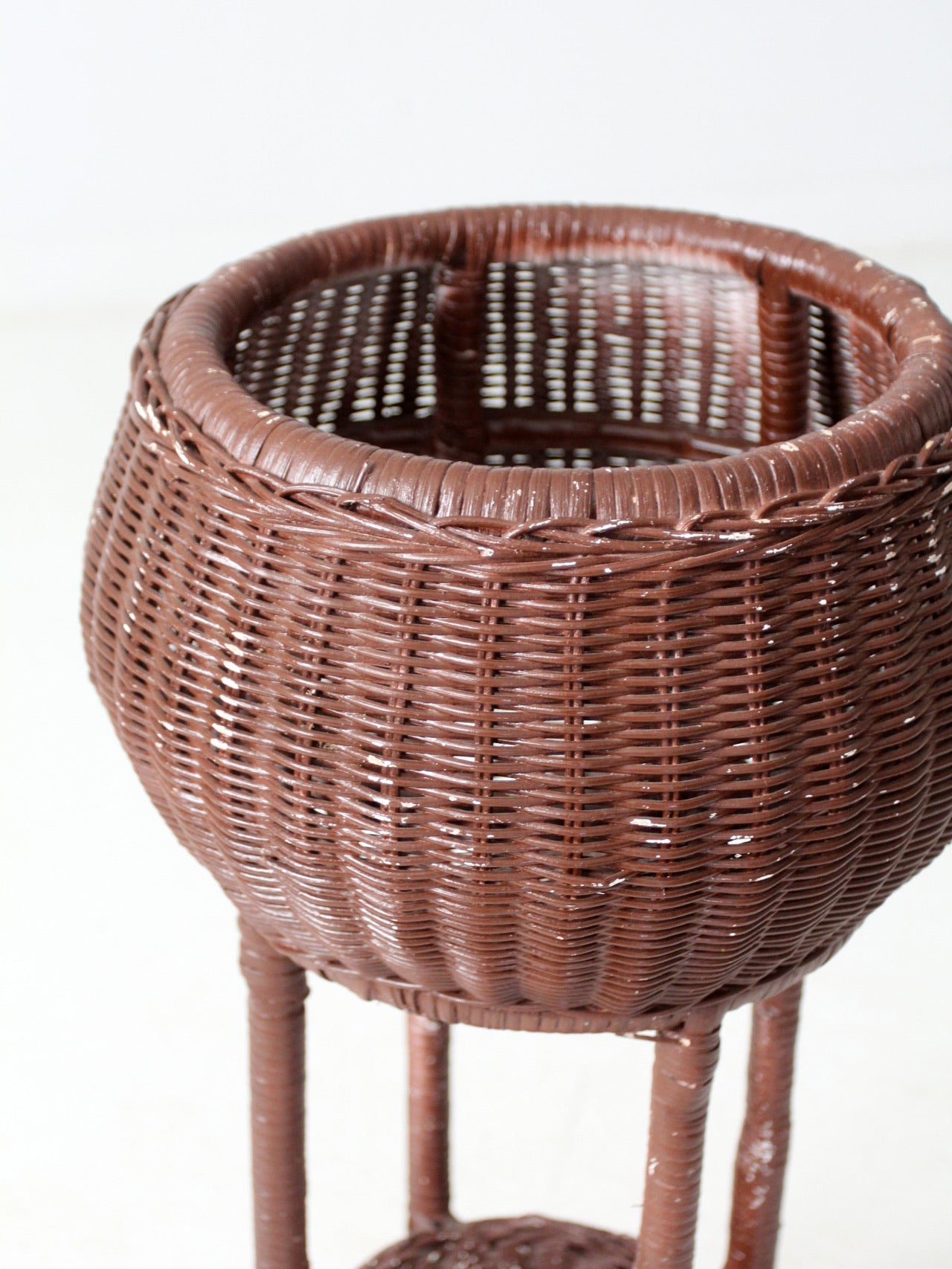 vintage wicker plant stand