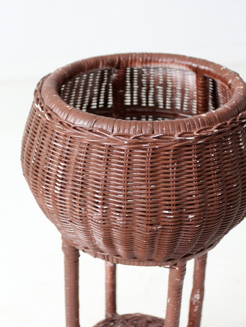 vintage wicker plant stand