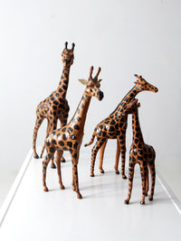 vintage leather giraffe figurines collection