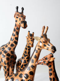 vintage leather giraffe figurines collection