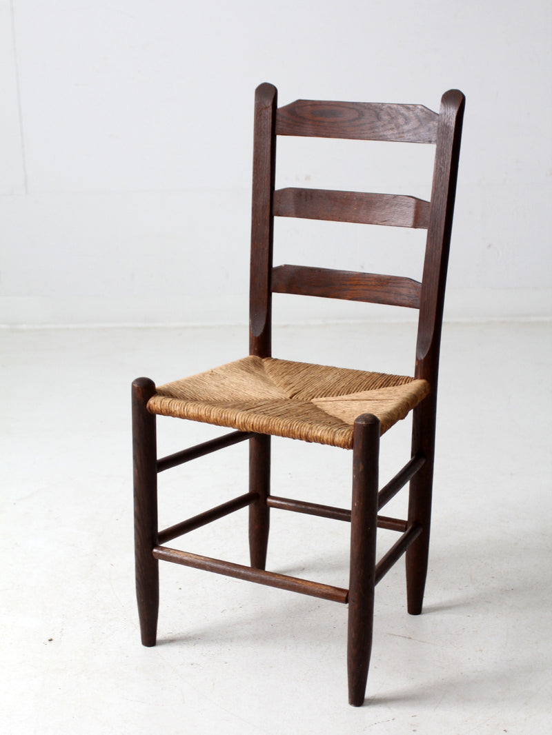 antique rush seat chair
