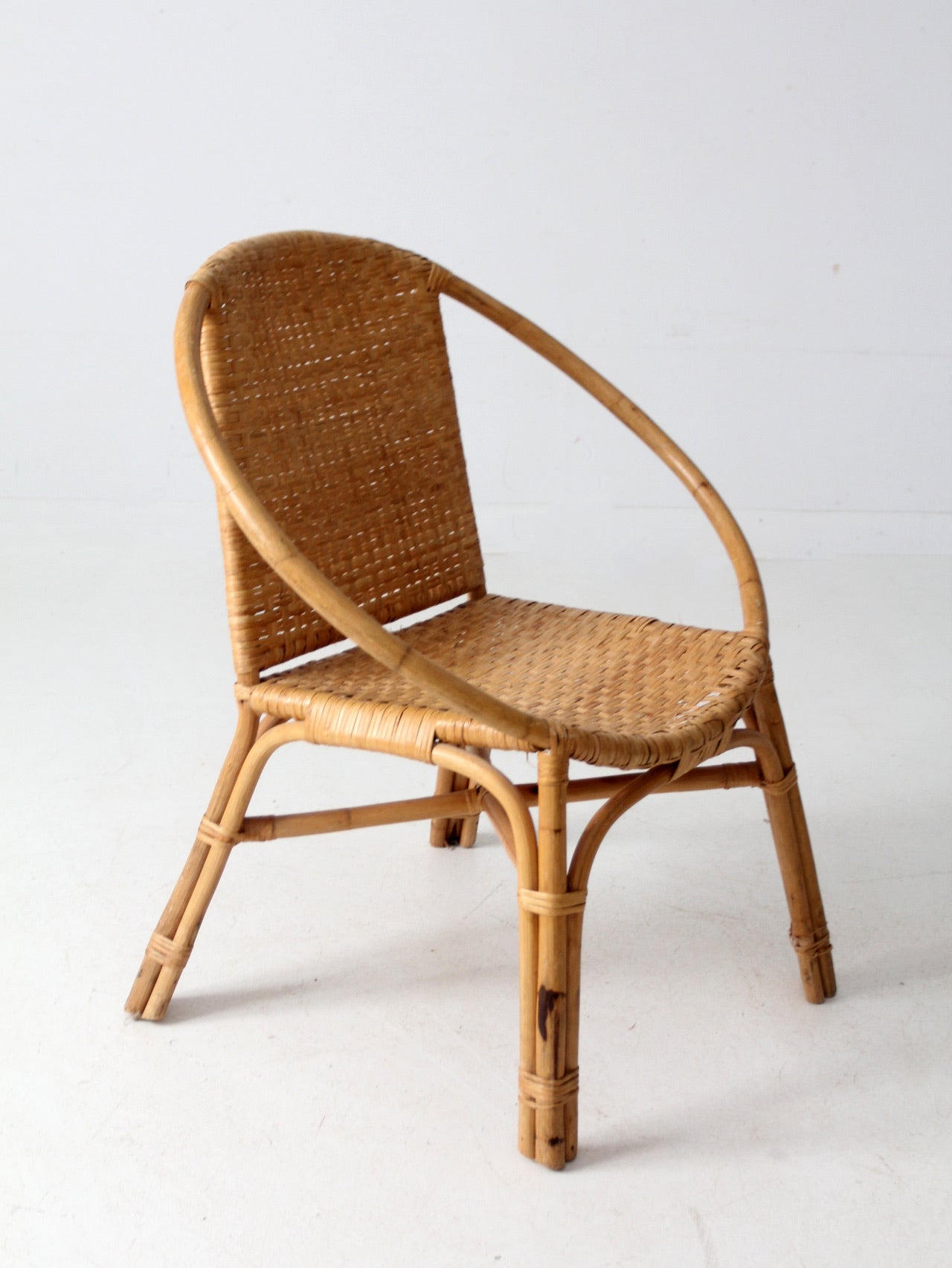 mid-century rattan chair