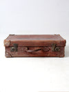 antique leather travel case with railway stickers