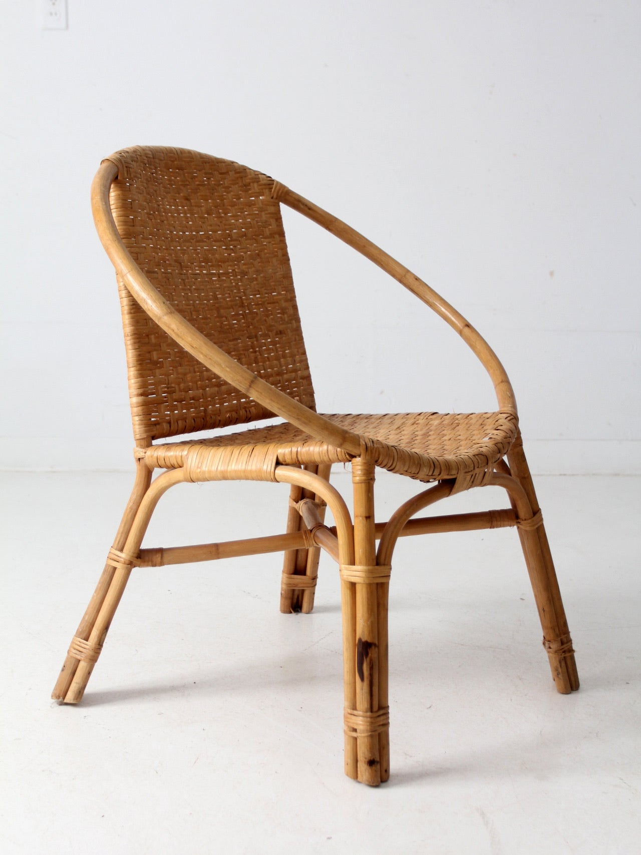 mid-century rattan chair