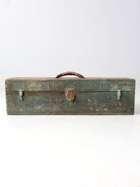 vintage green wood tool box