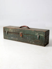 vintage green wood tool box
