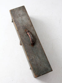 vintage green wood tool box