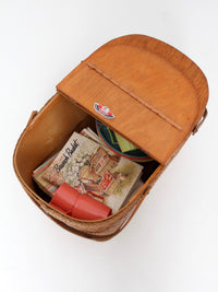 mid-century Redmon picnic basket set