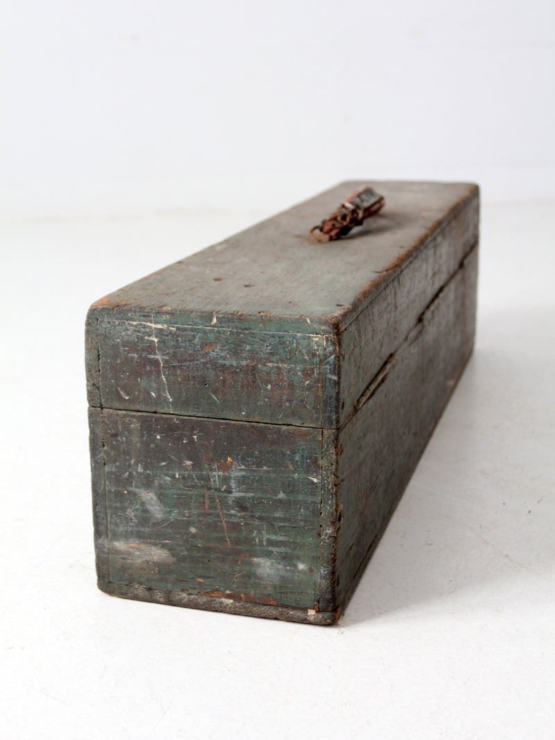 vintage green wood tool box