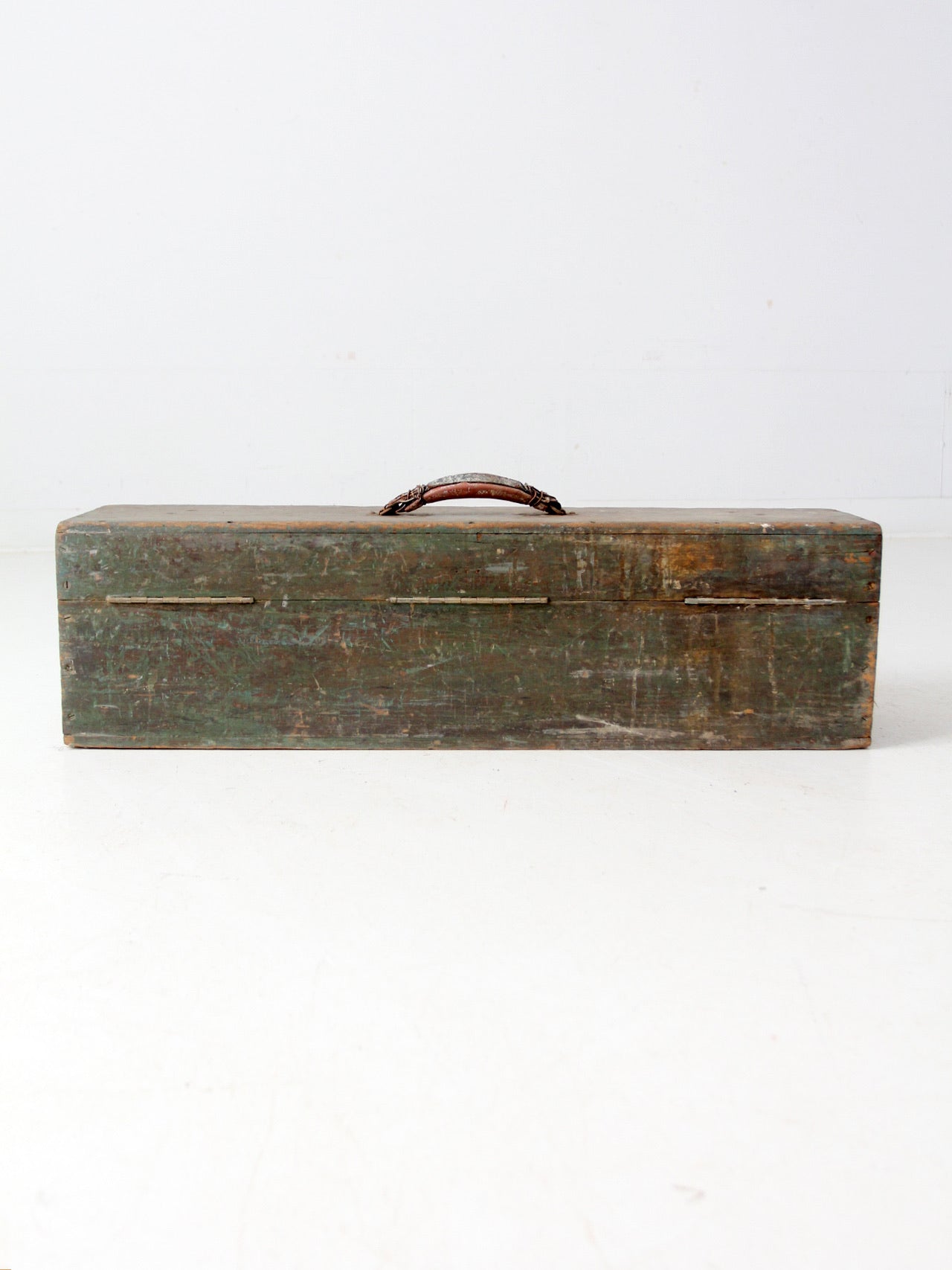 vintage green wood tool box