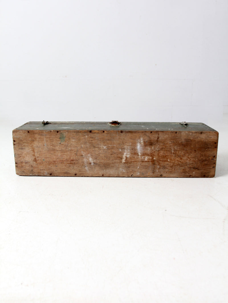 vintage green wood tool box