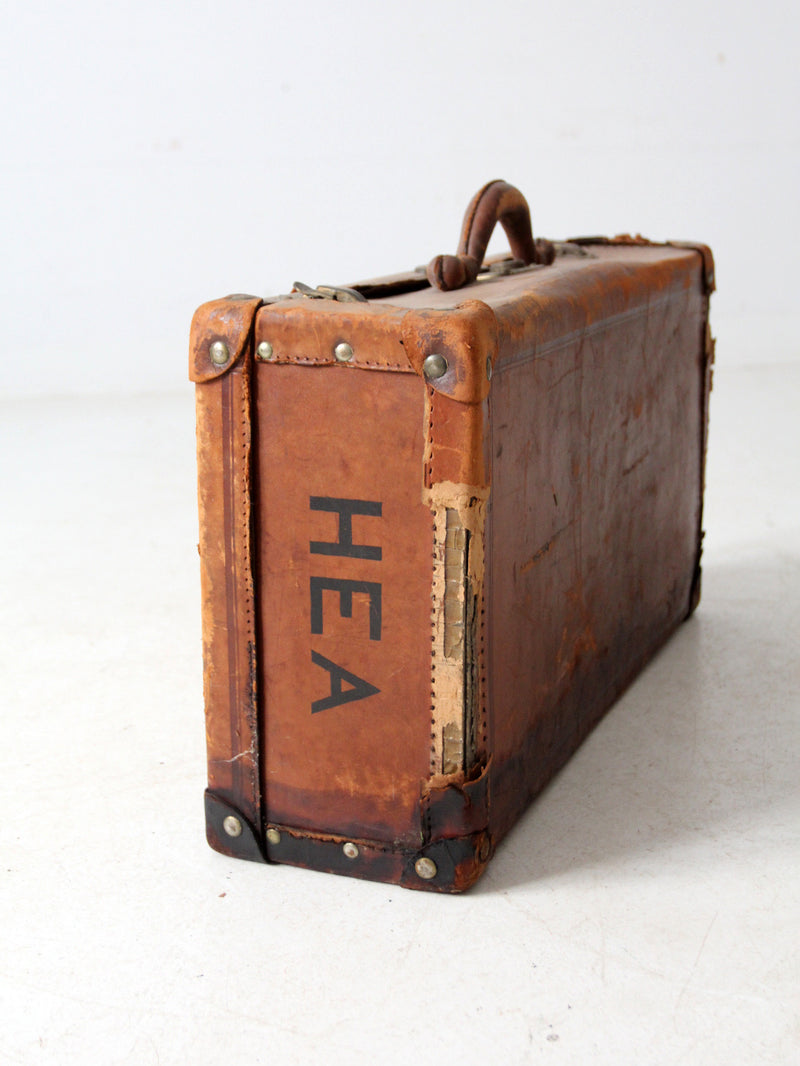 antique leather suitcase