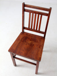 vintage Arts & Crafts slat back wooden chair
