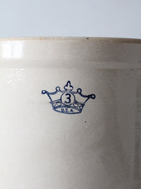 antique Western Stoneware 3 gallon crock
